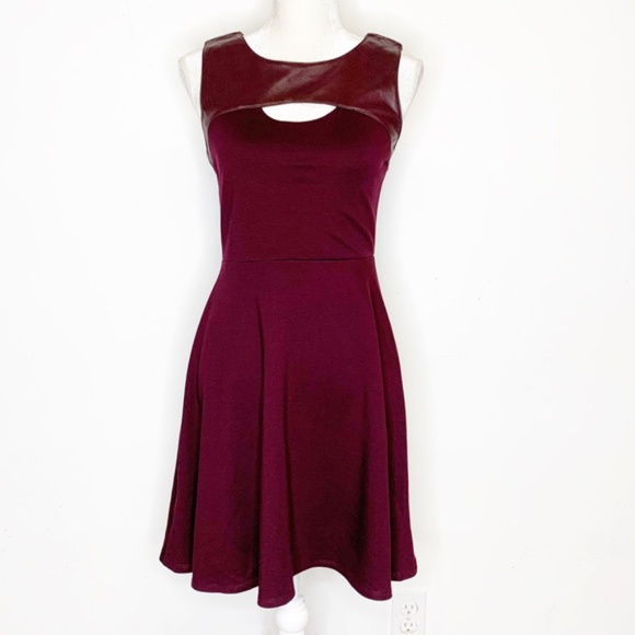 Bailey 44 Dresses & Skirts - Bailey 44 Faux Leather and Knit Skater Dress